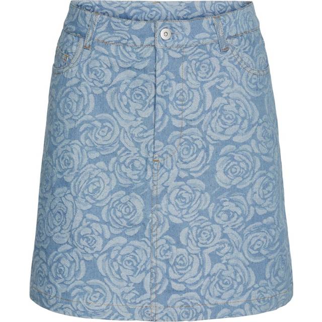 Pieces - Nederdel - PC Kalyn Hw Denim Skirt - Light Blue Denim
