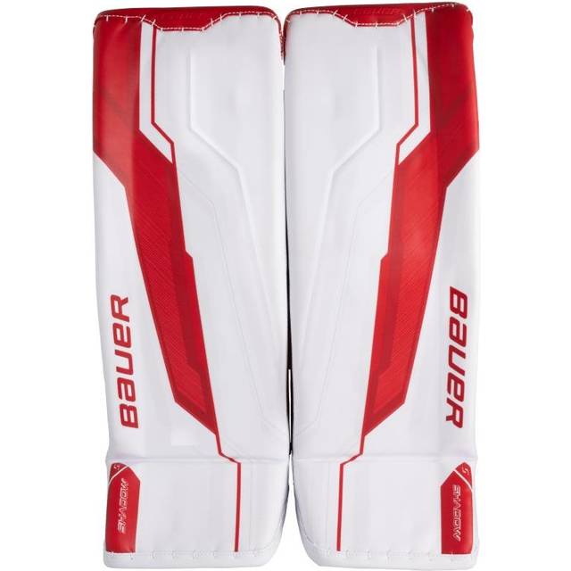 Bauer Målvaktsbenskydd Supreme Shadow Sr White/Red - Vit/Röd (M)