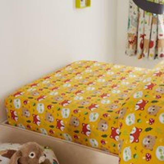 Happy Linen Company Woodland Friends Animals Fitted Sheet - Toddler Cot Bed