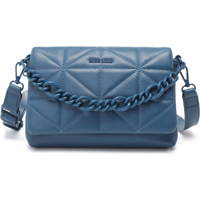 (Blue) Chic Quilted Shoulder Bag With Chain Strap