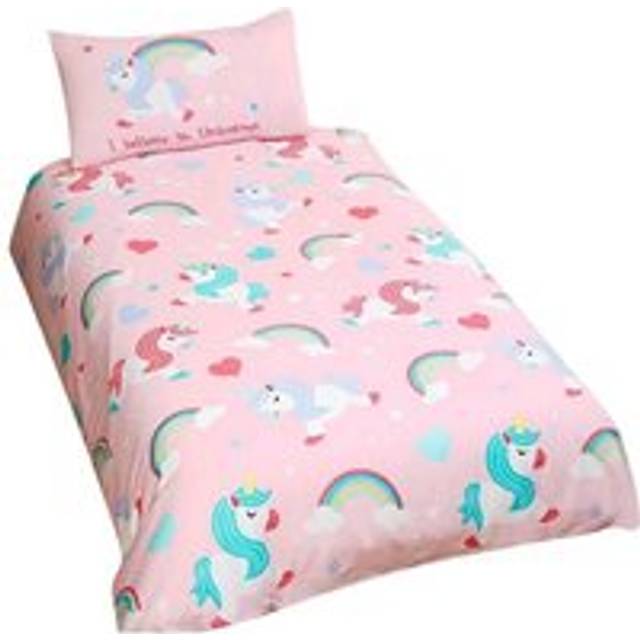 I Believe In Unicorns Duvet Cover Set - Pink - Single