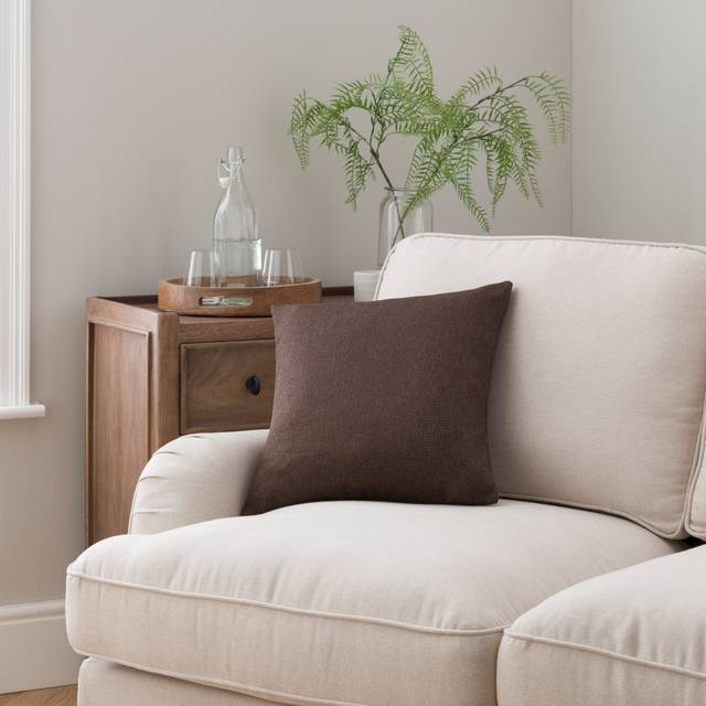 Barkweave Square Cushion - Bitter Chocolate