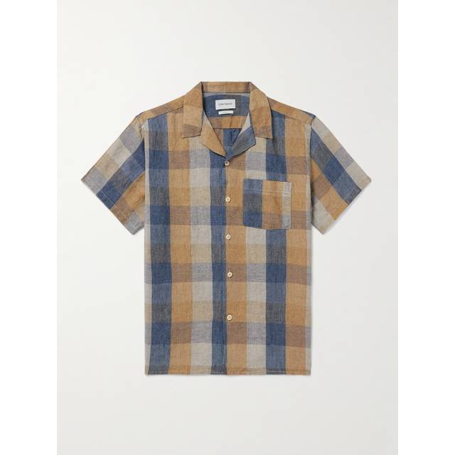 Oliver Spencer - Havana Camp-Collar Checked Linen Shirt - Men - Neutrals - S