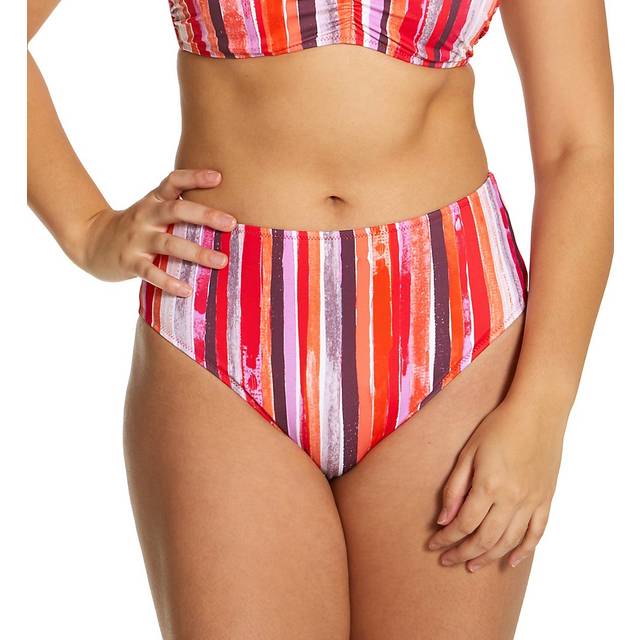 Freya Womens Bali Bay High Waist Brief - Pink Nylon - Size X-Small