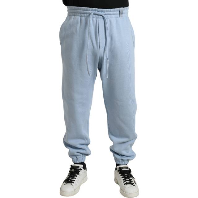 Dolce & Gabbana Light Blue Cotton Sweatpants Men Jogger Pants - IT48 | M