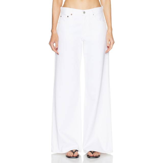 AGOLDE Clara Low Rise Baggy Flare in Milkshake - White. Size 31 (also in ). (31)