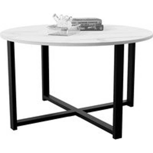Vida Designs Brooklyn Round Coffee Table - Marble, White