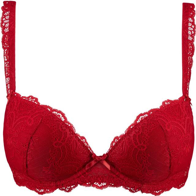 Aubade Womens Danse Des Sens Moulded Plunge Bra - Irresistible Red Polyamide - Size 32C