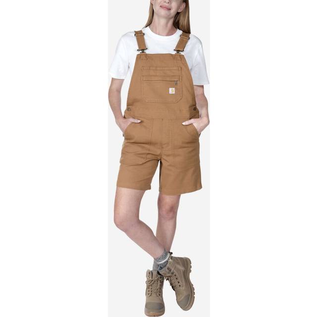 Carhartt Rugged Flex™ Canvas, bib shorts women , color: Light Brown , size: XS