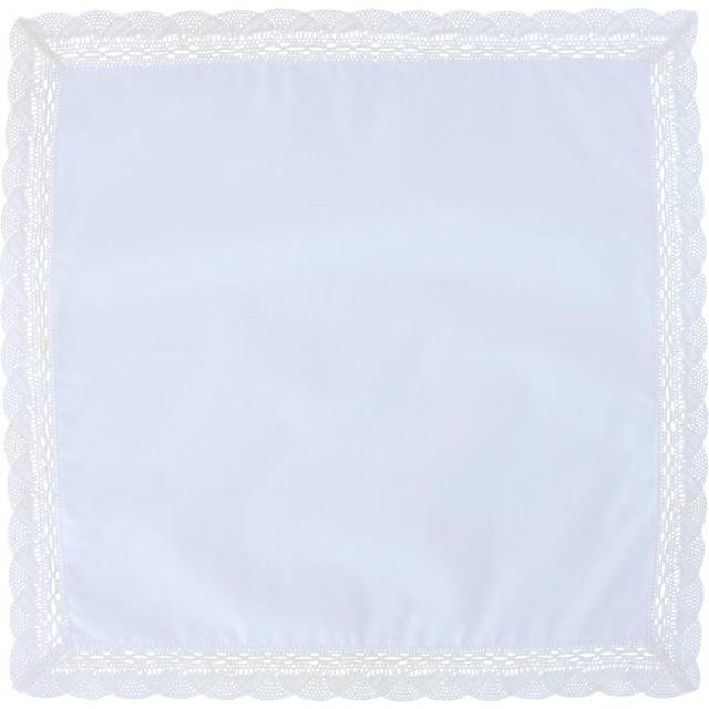 CTM Women's Audrey Grace Fan Lace Handkerchief - White one size (one size)