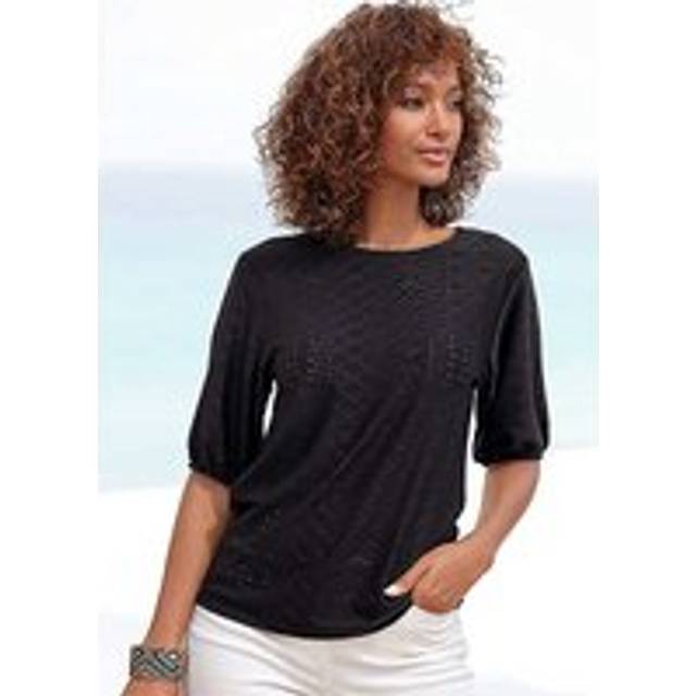 Vivance Broderie Anglaise Blouse - Black