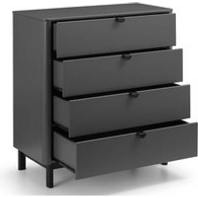 Chloe - 4 Drawer Chest - Grey - Wooden - Happy Beds
