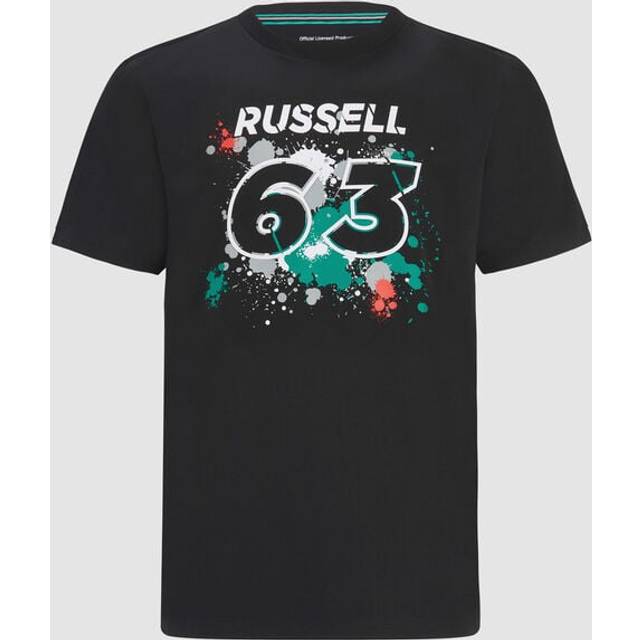 2022 Mercedes George Russell #63 T-Shirt (Black) Men's Polyester Made By: Puma