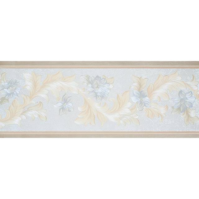 Bazemore Floral Wallpaper Border - Blue (1,000cm L X 18cm W)