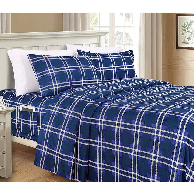 Elegant Comfort Lilliana Plaid 6Piece Sheet Set  Supreme Coziness Fade  Wrinkle Resistant  1500 Premium Hotel Quality Microfib