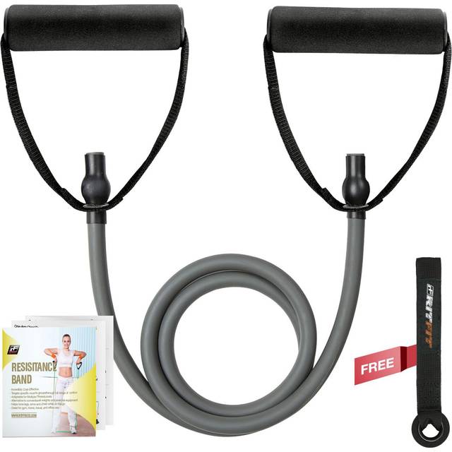 RitFit Single Resistance Exercise Band with Comfortable Handles - Ideal for Physical Therapy  Strength Training  Muscle Toning - Foam Padding Door Anc