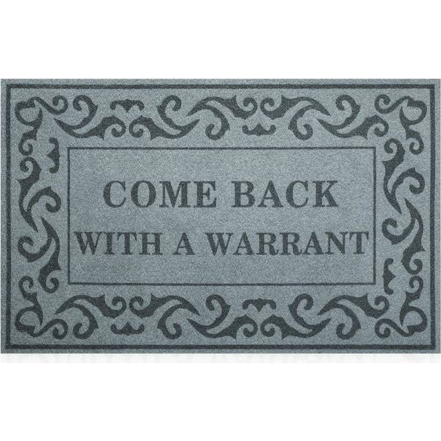 Doormat Outdoor Entrance Front Door Mat Grey Come Back with A Warrant Doormat with Non Slip Rubber Backing for Home Indoor Funny Patio Entryway High T