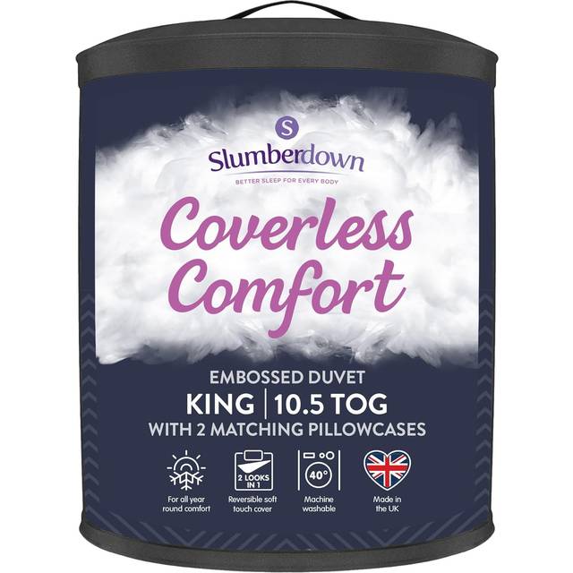 Coverless Comfort Herringbone Navy 10.5 Tog Duvet - King