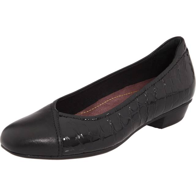Clarks Women's Ashland Bubble Loafer  Black Crinkle patent synthetic