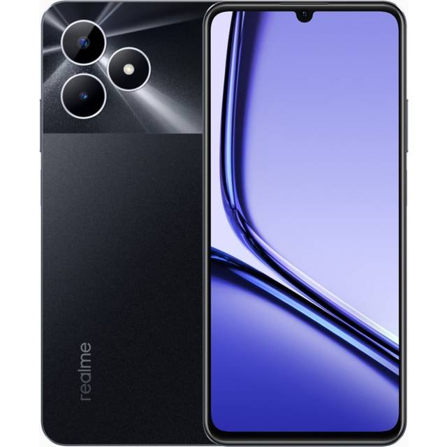realme Note 50 smartphone 3 64 GB, 90 Hz levande skärm, 48 månaders fluency Protection, 13 MP AI-kamera, 7,99 mm ultra slim, 5 000 mAh massivt batteri, midnattssvart (ingen adapter)
