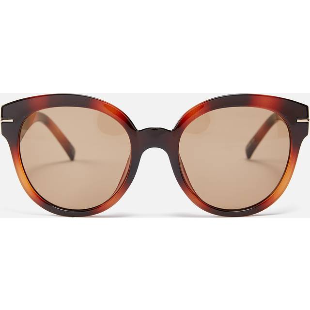 Le Specs Capacious Acetate Round-Frame Sunglasses - Brown