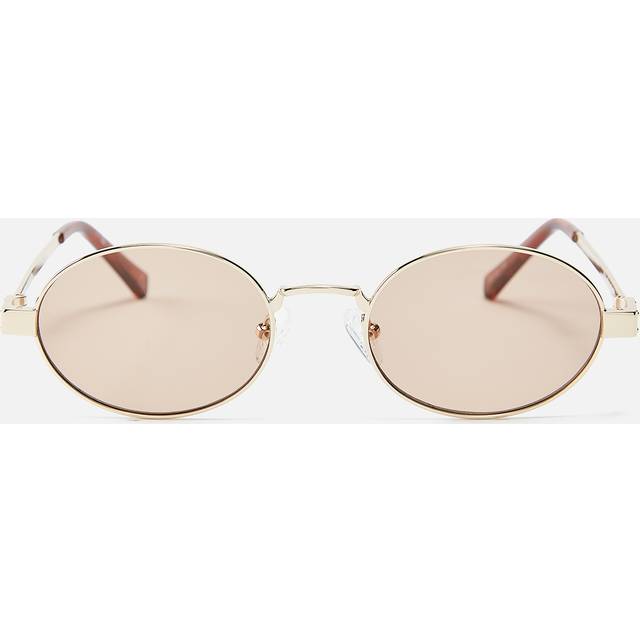 Le Specs Poseidon Deux Oval-Frame Gold-Tone Sunglasses