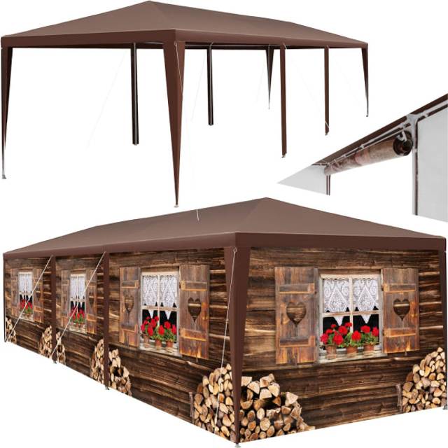 Gazebo Alpine Hut - waterproof and UV-protection, roll-up side panels - Pavilion, Garden pavilion, Party tent - 9 m