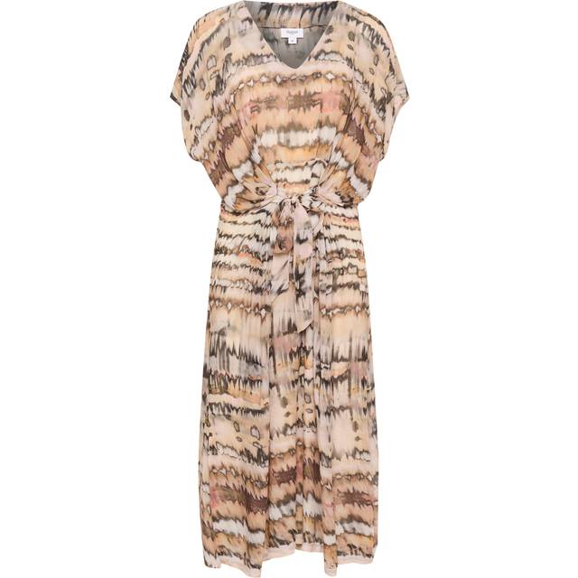 Saint Tropez Eya V-Neck Knot Detail Printed Dress - White