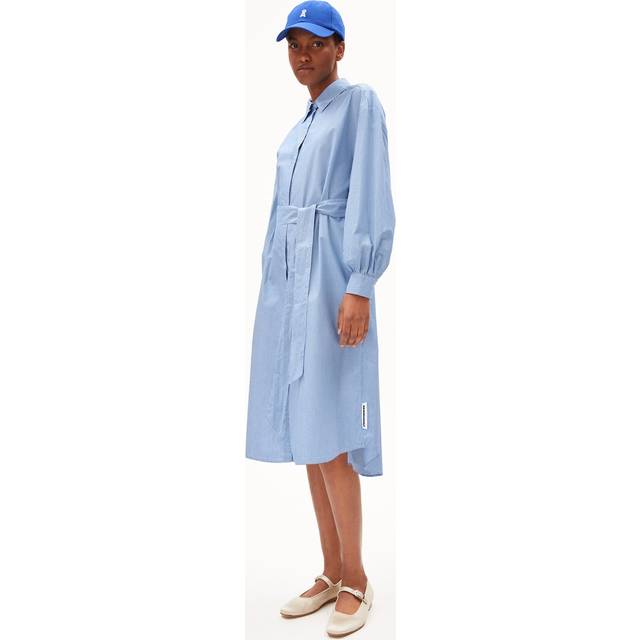 Women's shirt dress ARMEDANGELS Suriaana Striped - Bleu