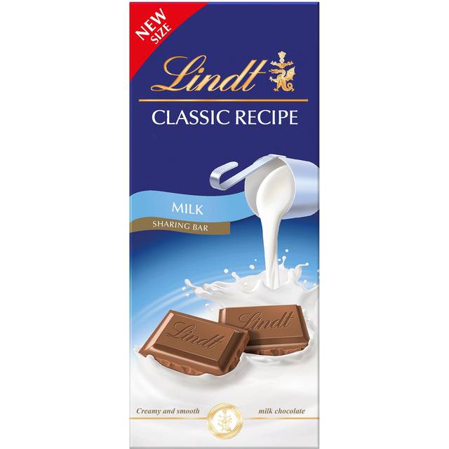 LINDT Classic Recipe Sharing Bar - Milk 190g (Pack of 13)
