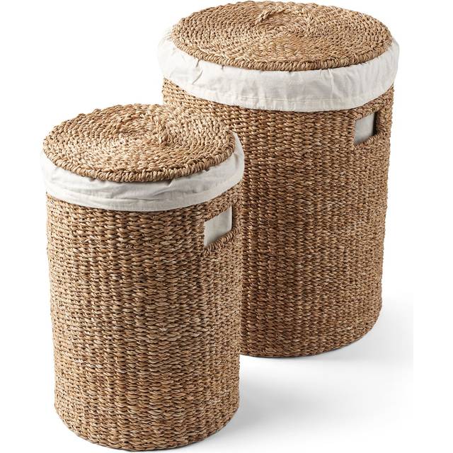Humdakin - Tvättkorg Med Lock 2-pack - Natural