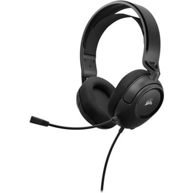 CORSAIR HS35 v2 Flera Plattformar Kabelanslutet Gamingheadset – Flexibel Rundupptagande Mikrofon – Universell 3,5 mm-Anslutning – PC, Mac, PS5, PS4, Xbox, Switch, Mobil – Kolfärgat