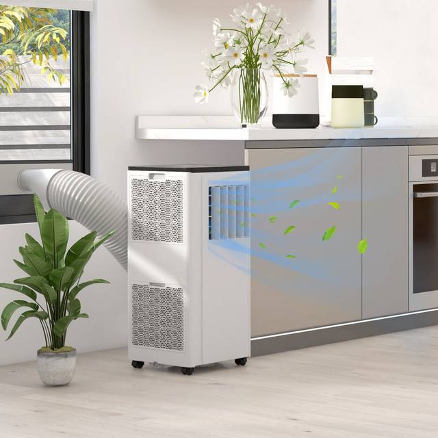 7000 BTU Portable Air Conditioner with Remote - White (71.3cm H X 33.6cm W X 31cm D)