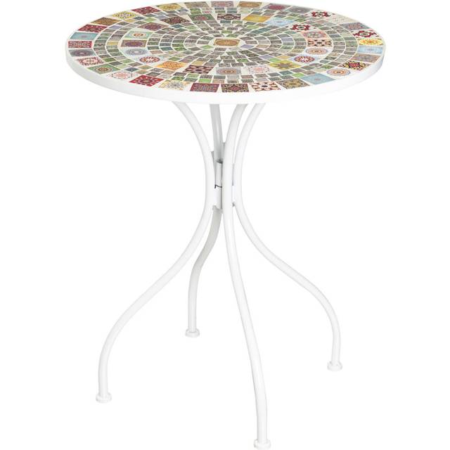 Aneke Circular 60cm Long Bistro Set - White