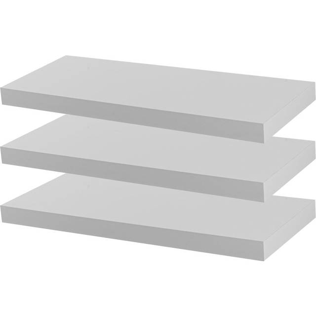 6x floating wall shelves wooden wall storage living room bedroom 60cm white