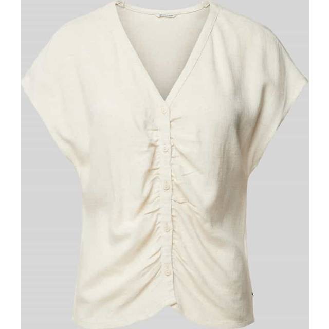 Tom Tailor Short Sleeve Blouse - Cream