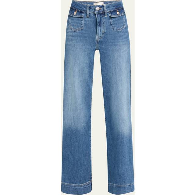 FRAME Denim Patch Pocket Slim Palazzo Doris Wide Leg Jean
