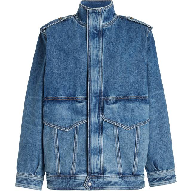 Frame Womens Luxor Power High Neck Regular-fit Recycled-denim Jacket S - LUXOR