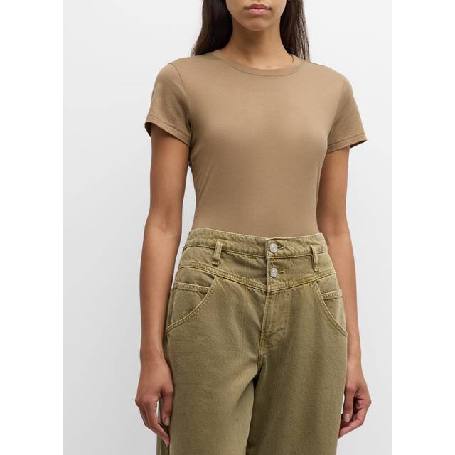 Frame Linen Cropped T-Shirt