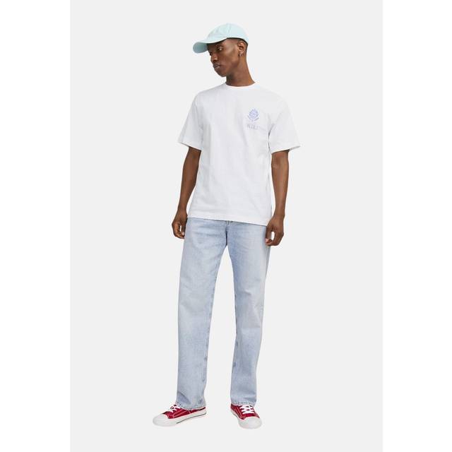 Tryck Rundringning T-shirt - Vit - L