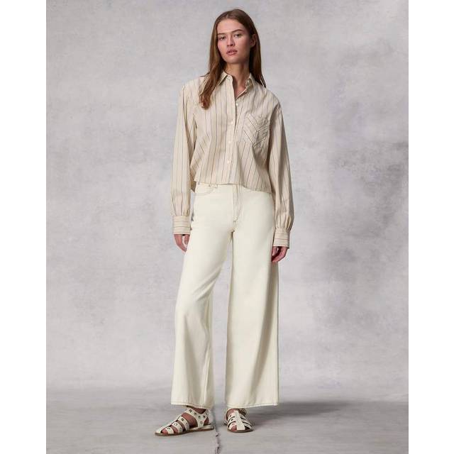 rag & bone Sofie Flexi Ecru Ultra High-Rise Wide Leg Jean