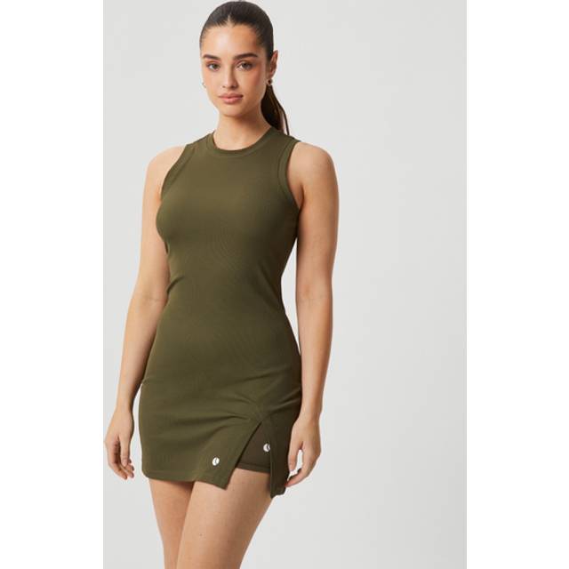 Björn Borg Ace Rib Dress, Padel- och tennisklänning dam - Green (XS)
