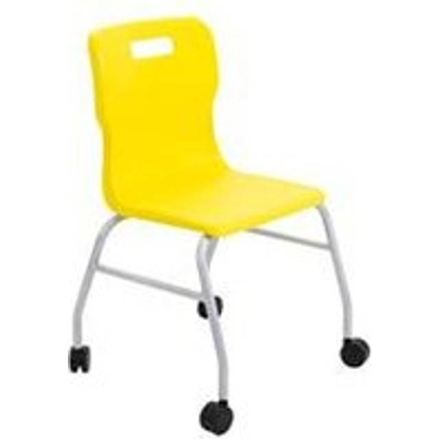 Titan Move 4 Leg Chair With Castors - Yellow - T301-Y