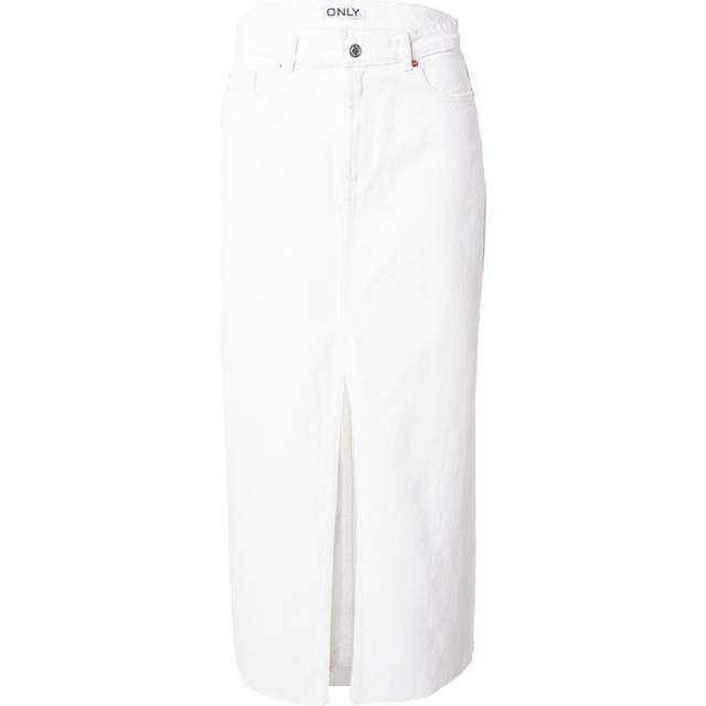 Only - Jeanskjol onlPia HW Midi Dnm RW Skirt Pim - Vit