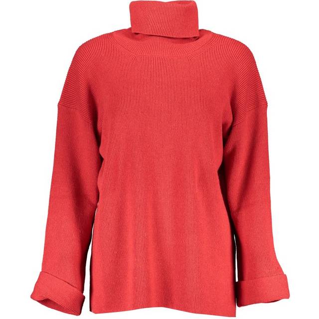 Gant, Stickade tröjor & koftor, Herr, S, Elegant hög hals ullblandad tröja - red (S)