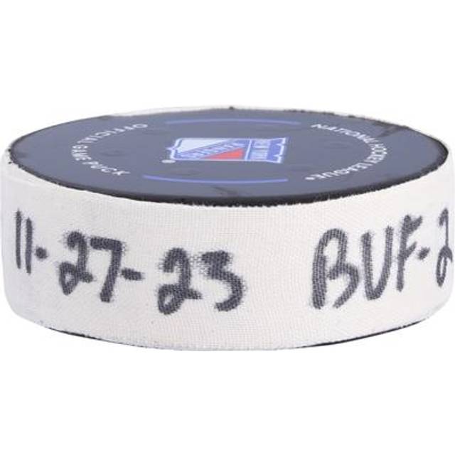 Alex Tuch Buffalo Sabres Game-Used Goal Puck vs. New York Rangers on November 27, 2023 - First of Two Goals Scored