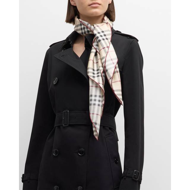 Burberry Check Silk Scarf - Beige - One Size