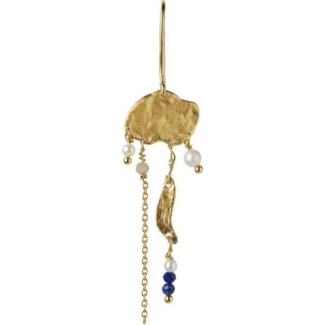 Long Gold Splash Earring – Chain & Color Pop - Förgyllt-Silver Sterling 925 (Onesize)