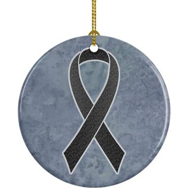 Black Ribbon for Melanoma Cancer Awareness Ceramic Ornament AN1216CO1
