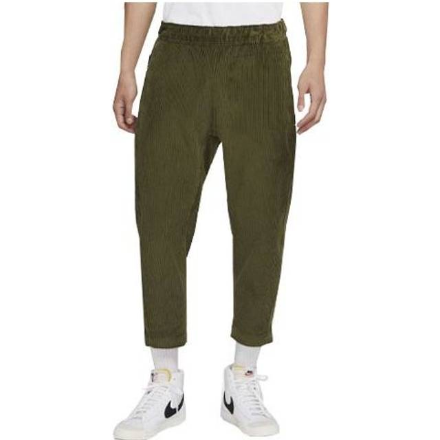 Men's Nike Solid Color Corduroy Cone Cropped Casual Pants/Trousers Green DO2324-326